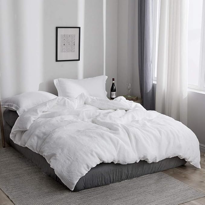 Simple&Opulence 100% Linen Duvet Cover Set 3pcs Basic Style Natural French - Image 8