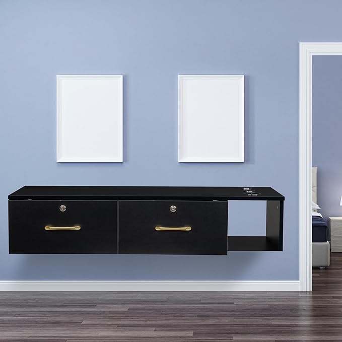 Wall Mount Styling Station for Hair Stylist, Wooden Hair Salon Station Storage - Image 9