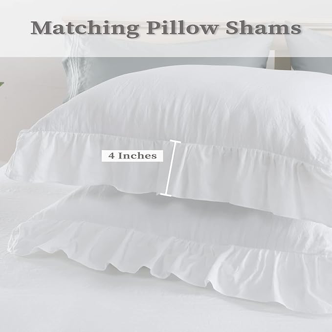 Ruffle Duvet Cover King Size, 104x90 in - Image 3
