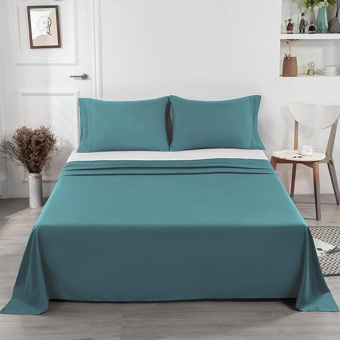 Lirex Twin Size Flat Sheet Only，Ultra Soft & Breathable Brushed 1800 - Image 5