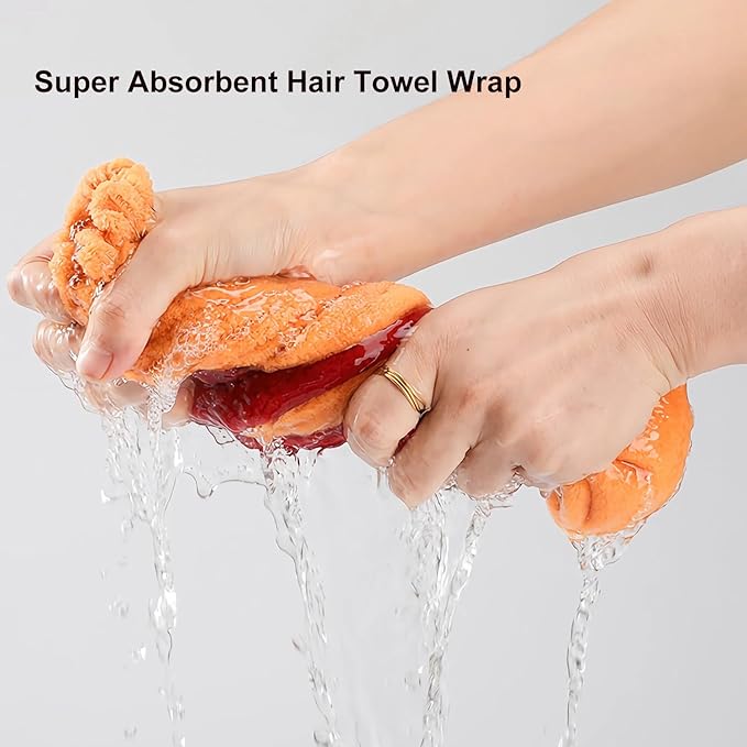 Microfiber Hair Drying Cap, Ultra Absorbent Hair Towel Wrap Turban - Image 4