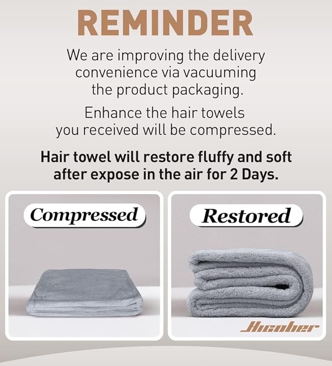 Hicober Microfiber Hair Towel Wrap, Fast Drying Hair Towels - Image 8