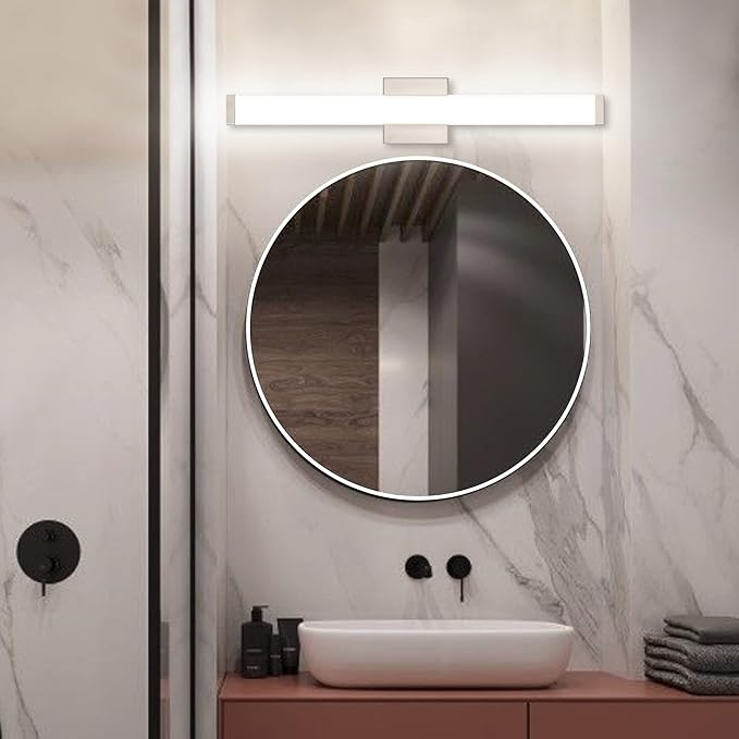 Bathroom Vanity Light Brushed Nickel Square LED 24 inch 14W 4000K Natural White - Image 2
