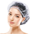 100pcs Shower Caps Disposable, Thicker and Larger Waterproof Clear Hair Bath by DEFABEE
