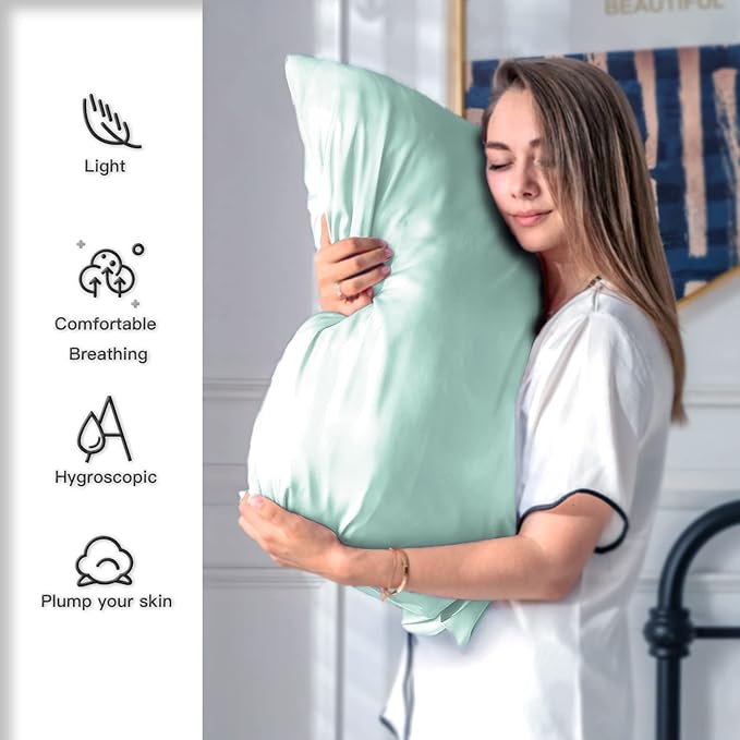 Silk Pillow Cases 2 Pack, Soft Breathable and Sliky Queen Size Pillow Cases Set - Image 4