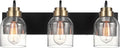 Globe Electric 63000200 22" 3-Light Vanity Light, Matte Black, Matte Brass by GlobeElectric