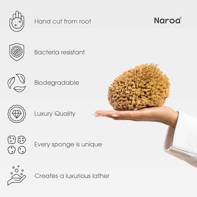 Naroa Soft Natural Sea Sponge | Gentle Loofah - Image 4