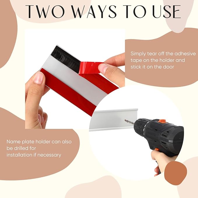 36 Pack Leifide Name Plates for Doors, 2 x 8 Inches Aluminum Office Name Plate Holder for Wall, Meeting Room, Office, Business Department, Desk, Warning Area