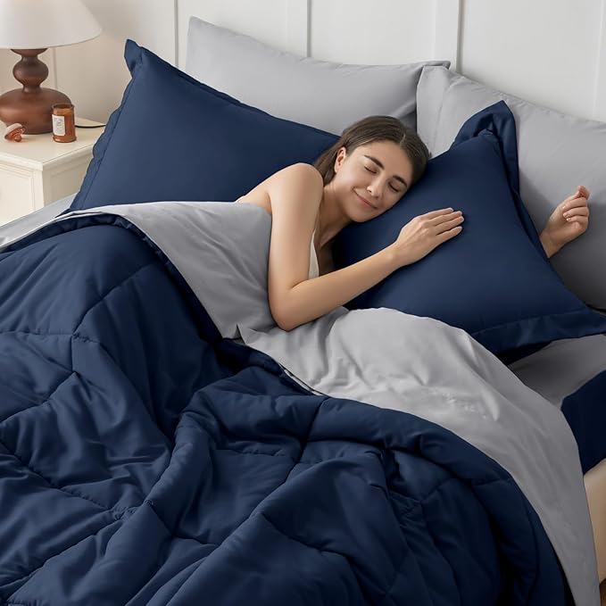 JOLLYVOGUE Twin Comforter Set, Ultra-Soft Bed in a Bag Twin Size 5 Pieces - Image 7
