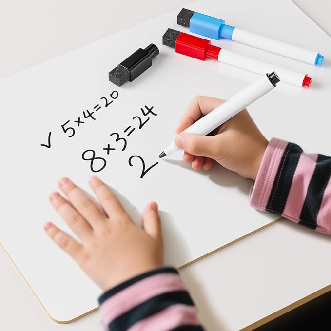 Nicpro 9 x 12 inches Lapboard Small Dry Erase Lap Board Double Sided with 3 Water-Based Pens Learning Mini Whiteboard Portable for Kid Student and Classroom Use