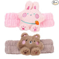 PERFECTSIGHT Kawaii Spa Headband Set, 2 Pack Cute Soft Coral Fleece Makeup and by PERFECTSIGHT