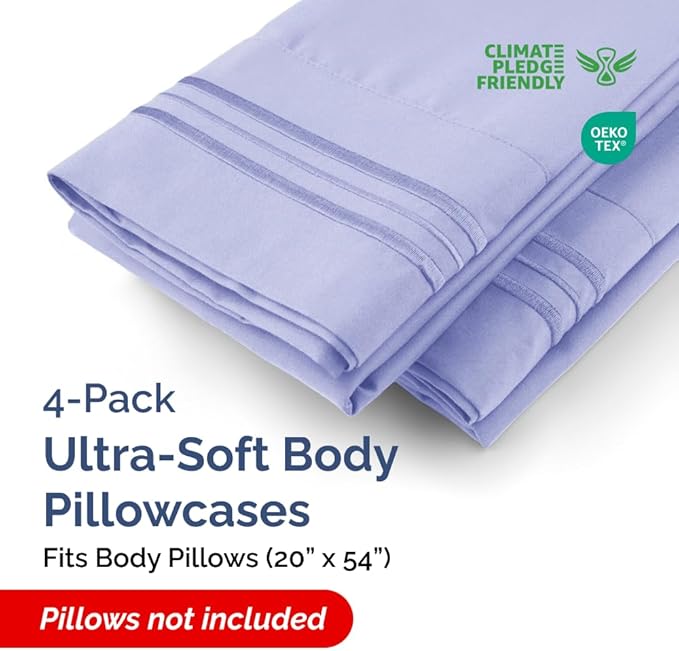 Body Pillowcases Set of 4-20x54 Long Body Pillow Case - Image 2