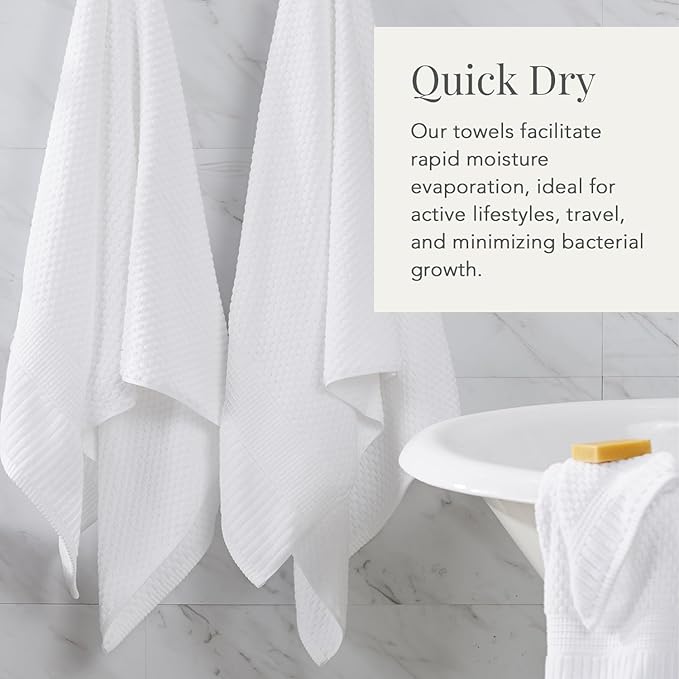 NY Loft 100% Cotton Hand Towel 6 Pack | Super Soft & Absorbent Quick-Dry Hand - Image 3