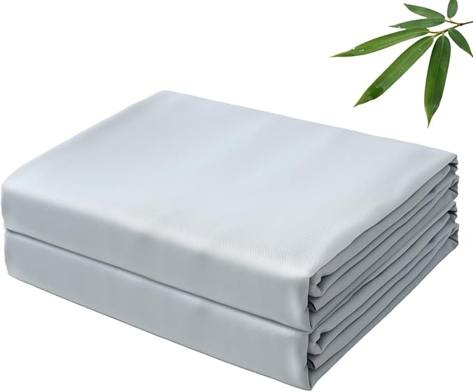 Bamboo Viscose Flat Sheets Only, 400 Thread Count Sateen Weave King Size Flat by ZaizaiHome