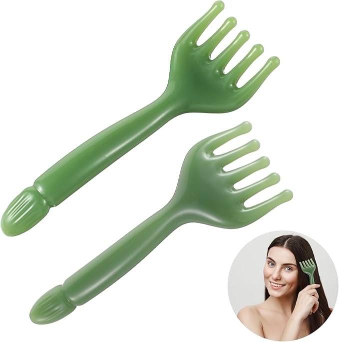 WY LIGHTING LEVEL 2Pcs Head Massager Manual Hair Scalp Massager Gua Sha Five - Image 7