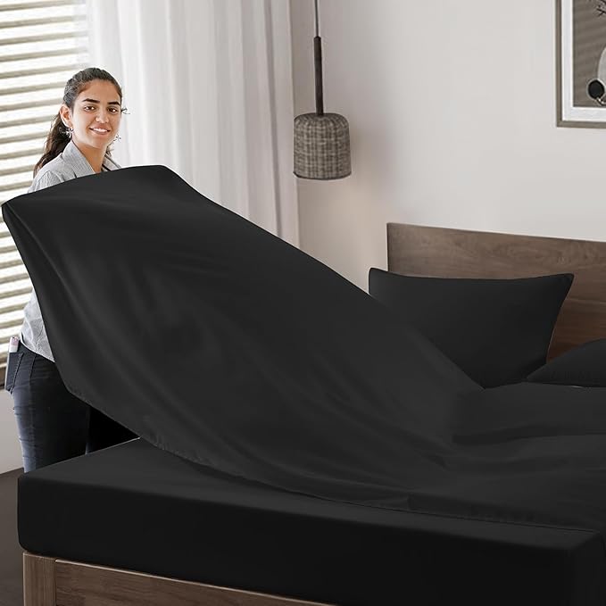 Maple&Stone Full Flat Sheet 6 Pack, Premium Soft & Breathable, Brushed - Image 3