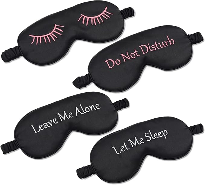 4 Pack Eye Mask for Sleeping Silky Funny Soft Satin Sleep Shade Cover Blindfold - Image 6