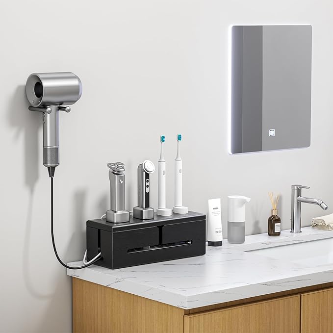 HomeBliss Large Cable Management Box-Stylish Wire Organizer, Wire Concealer and Wire Management Box-Wire Management Box with Protective Sleeve (Brown)