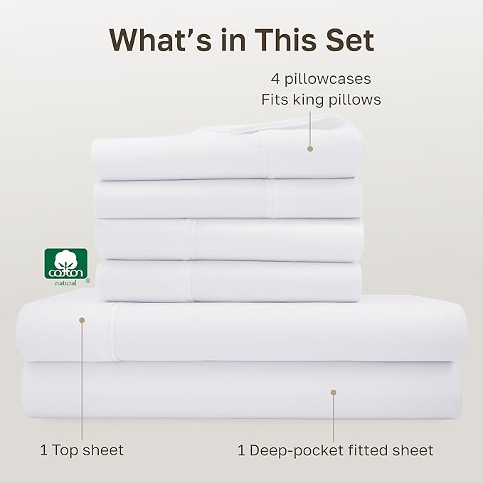 California Design Den 6 Pc King Size Sheet Set - Image 4