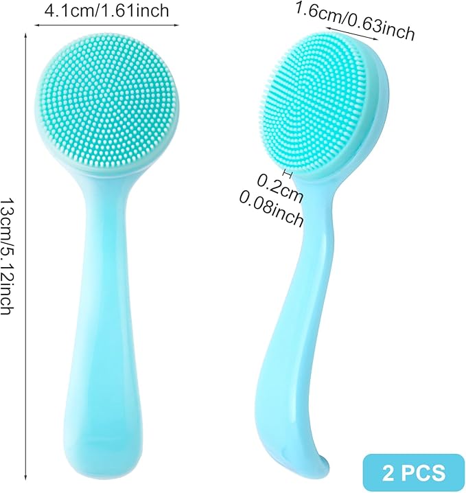 HINZIC 2 Pack Silicone Manual Facial Cleansing Brush, Skin Friendly Waterproof - Image 2