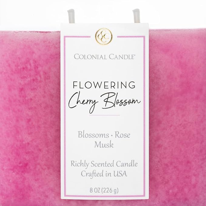 Colonial Candle Flowering Cherry Blossom Scented Candle Jar, Highly Fragranced - Image 5