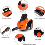 COSTWAY Multipurpose Steam Cleaner with 19 Accessories, Heavy Duty Household Steamer Chemical-Free Cleaning, 1.5L Dual-Tank Rolling Cleaning Machine for Carpet, Floor, Window and Car, Orange+Black
