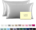 Silk Pillow Cases 2 Pack Soft Breathable and Sliky King Size Pillow Cases Set by Suatien