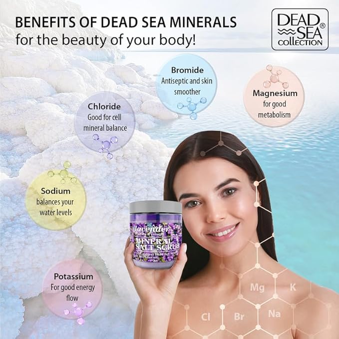 Dead Sea Collection Lavender Salt Scrub – Exfoliating Body Scrub - Image 4