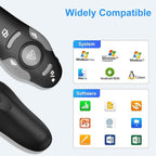 Wireless Presentation Clicker for PowerPoint Presentations, USB Dongle Presenter Remote with Laser Pointer Slide Clickers for Mac/Windows/Linux, Computer/Laptop, Google Slide/PPT/Keynote