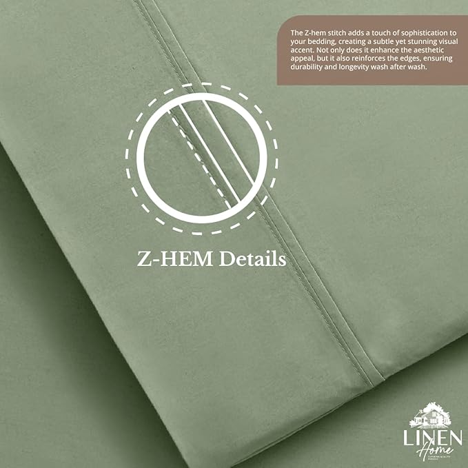Linen Home 100% Cotton Percale 1 Flat Sheet, Twin Size - Image 6