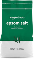 Amazon Basics Epsom Salt Soaking Aid, Soothing Rosemary & Mint Scent, 3 Pound by AmazonBasics