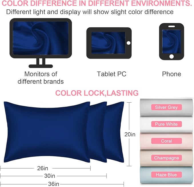Silk Pillow Cases 2 Pack Queen Size - Image 7