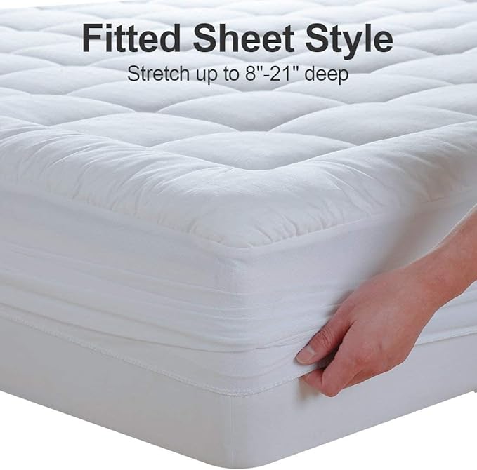 EASELAND Twin XL Mattress Pad Pillow Top Quilted Fitted Mattress - Image 6