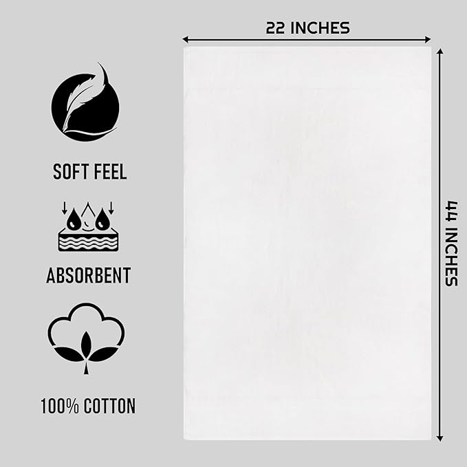 CH White Bath Towels Bulk Pack of 60 – Pure Cotton Lightweight & Absorbent - Image 2