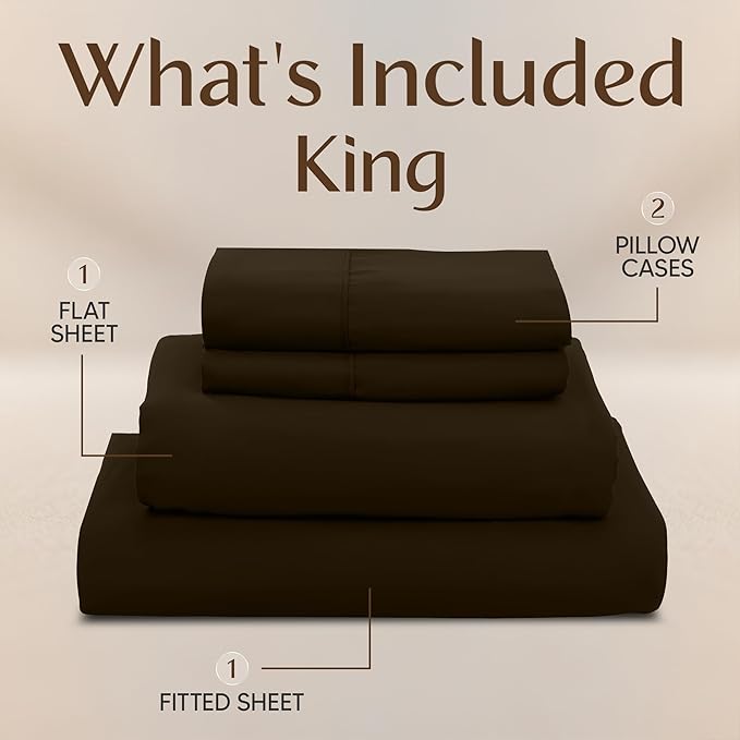 Utopia Bedding King Size Sheet Set – 4 Piece Bed Sheets, Soft and Breathable - Image 3