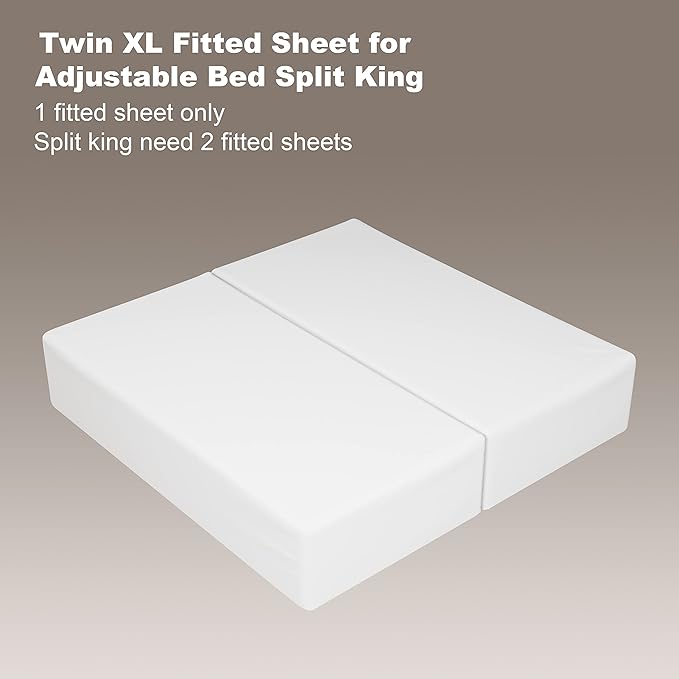 Twin XL Size Fitted Sheet Only White, 100% Egyptian Cotton 600 Thread Count - Image 2