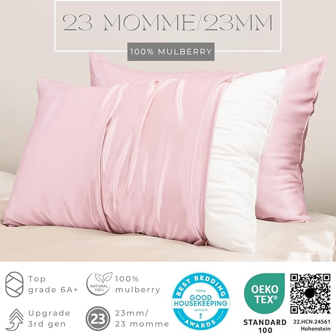 PROMEED 23 Momme 6A+ Mulberry Silk Pillowcase - Image 2