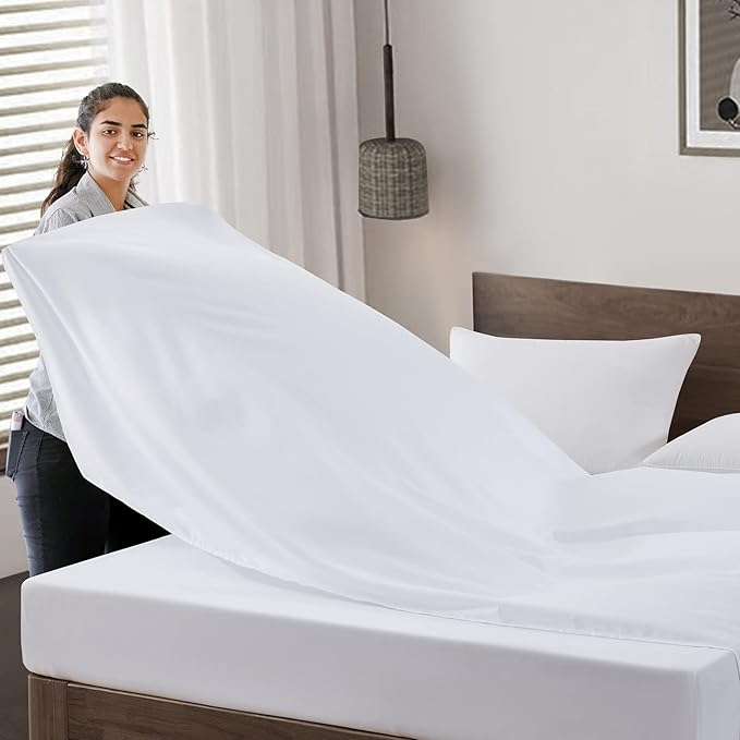 Maple&Stone Twin Flat Sheet 6 Pack, Premium Soft & Breathable, Brushed - Image 4