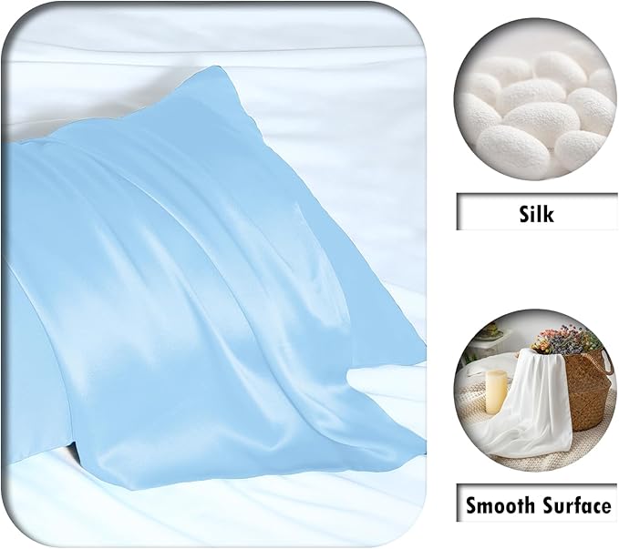 Silk Pillow Cases 2 Pack Soft Breathable and Sliky King Size Pillow Cases Set - Image 2