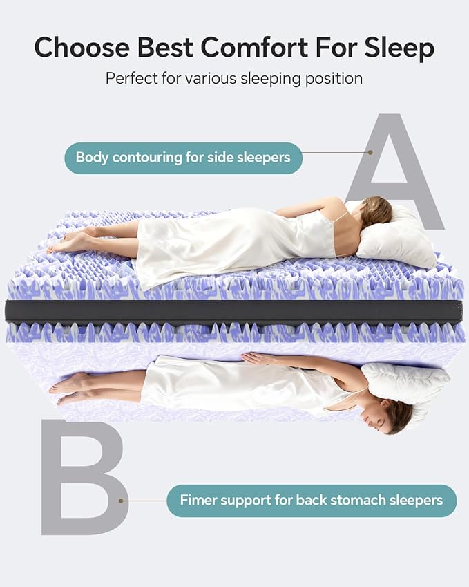 ChiXpace Dual Layer 4 Inch Memory Foam Mattress Topper Full - Image 4