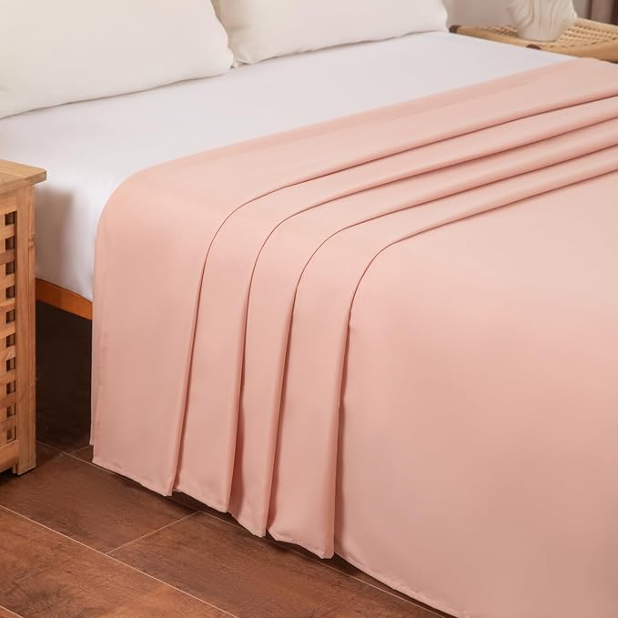 King Flat Sheet Only， 108x102Inch Lotus Pink - Image 3