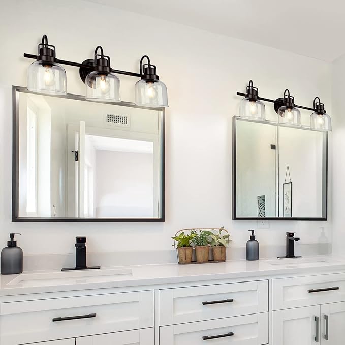 Bronze Bathroom Vanity Lights, 3-Light Vanity Light Fixtures - Image 6