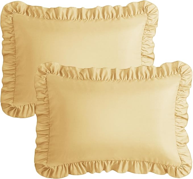 KKJIAF Ruffle Pillow Cases Standard Size Set of 2, Ruffled Pillow Covers - Image 7