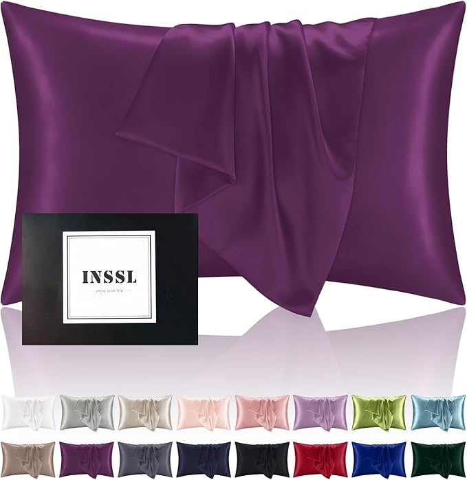 INSSL Silk Pillowcase for Women, Mulberry Silk Pillowcase for Hair and Skin and by INSSL