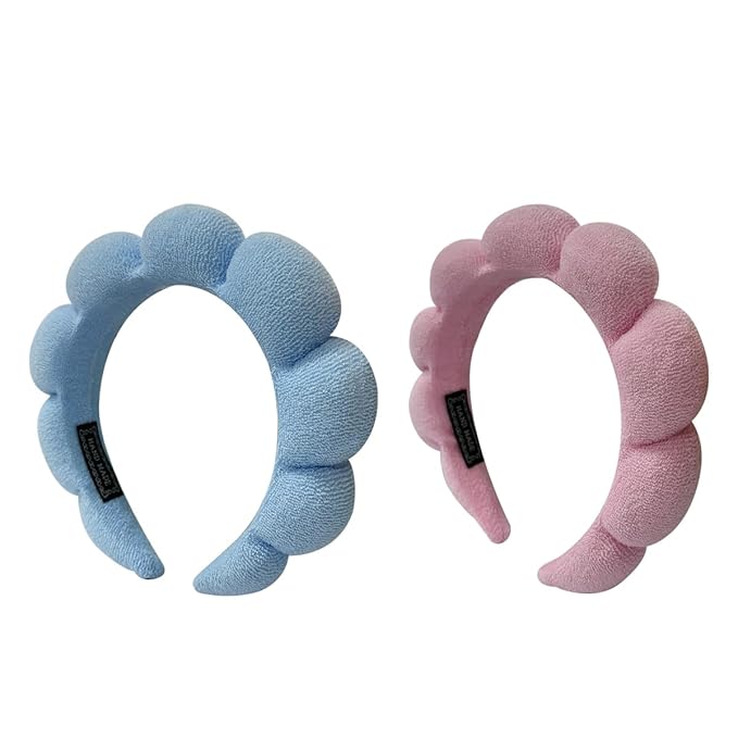 KVZVK Puffy Sponge Spa Hairband, 2 Pack by kvzvk