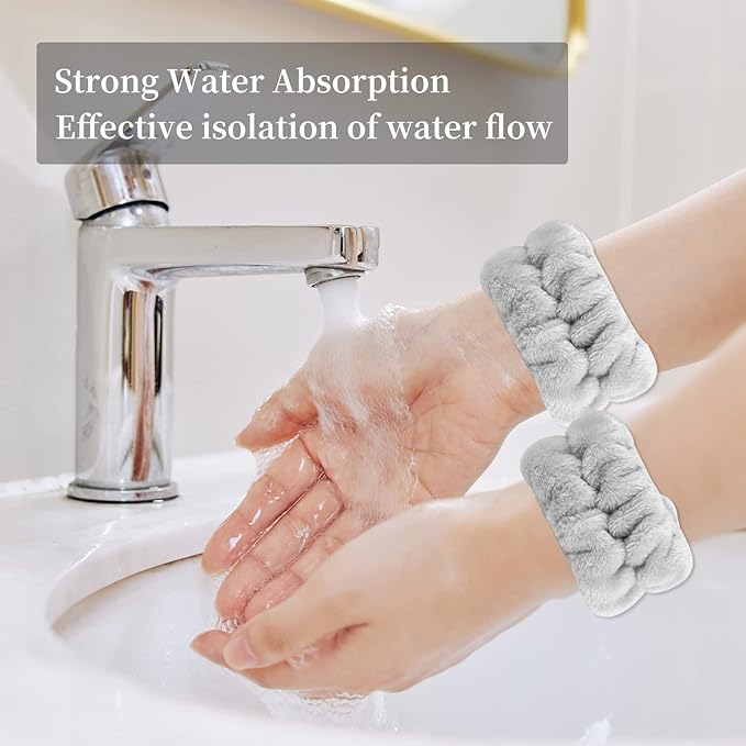 SLNZAPTY 12 PCS Face Wash Headband Wristband Set - Image 5