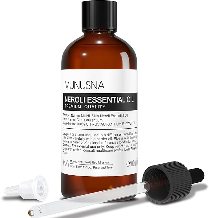 Neroli Essential Oil 100ML, 100% Pure Neroli Oil Aromatherapy Oil by MUNUSNA