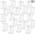 20 Pack Unscented White Clear Glass Filled Votive Candles | Soy Wax, Hand by YIH