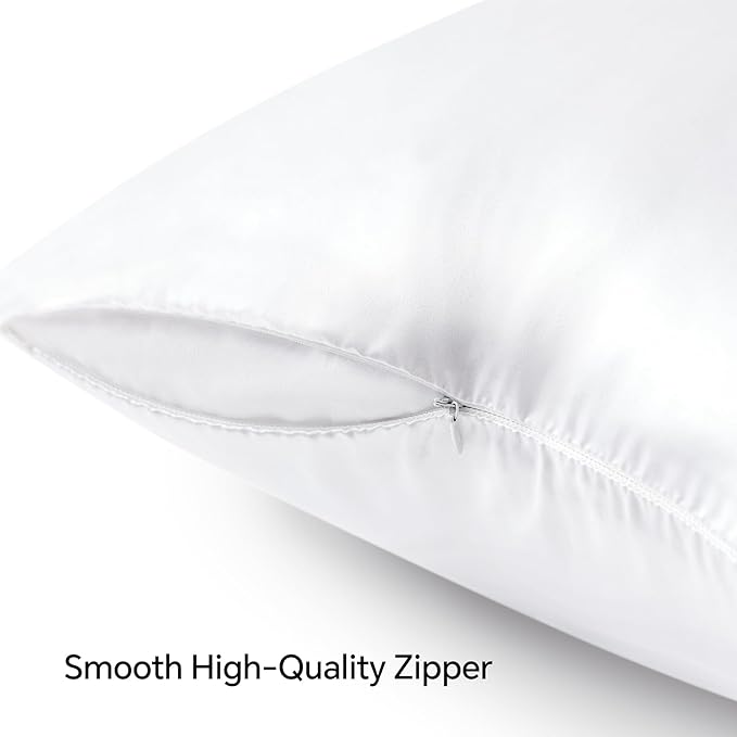 BEDELITE Satin Pillowcase with Zipper 2 Pack, Super Soft and Cooling Similar to - Image 5