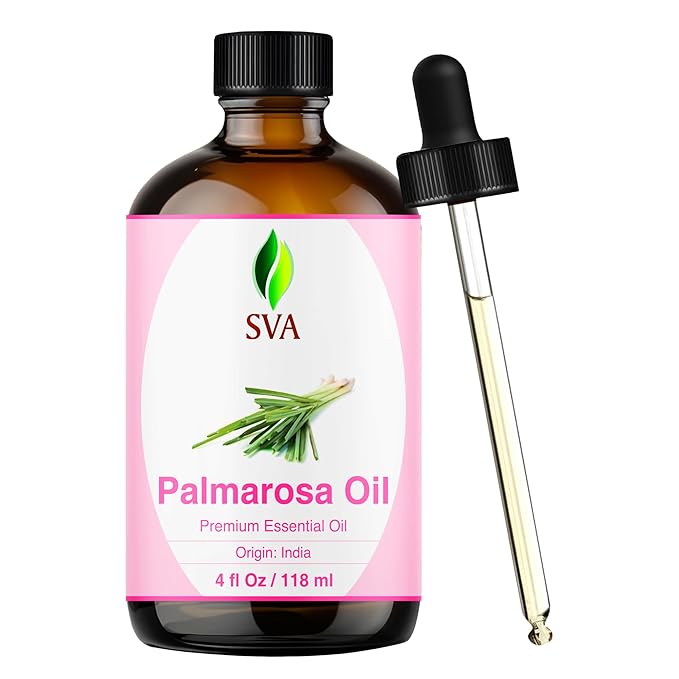 SVA Palmarosa Essential Oil – 4 Fl Oz – 100% Natural Palmarosa Oil by SVAORGANICS